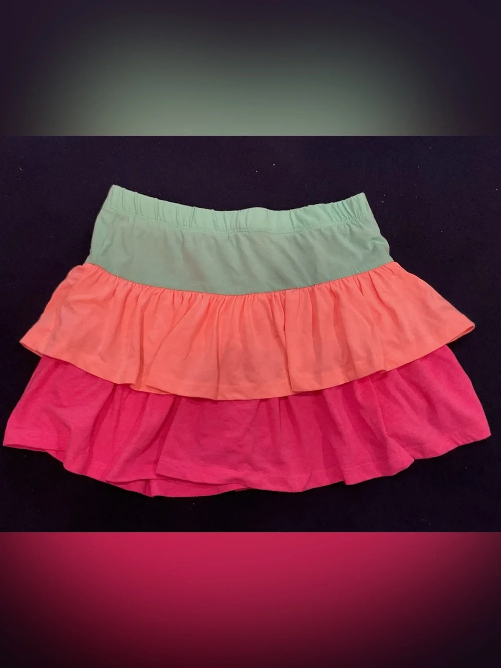Cynthia Rowley Girls Pink & Mint Ruffle Skirt Size M (7/8)